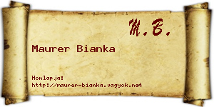 Maurer Bianka névjegykártya